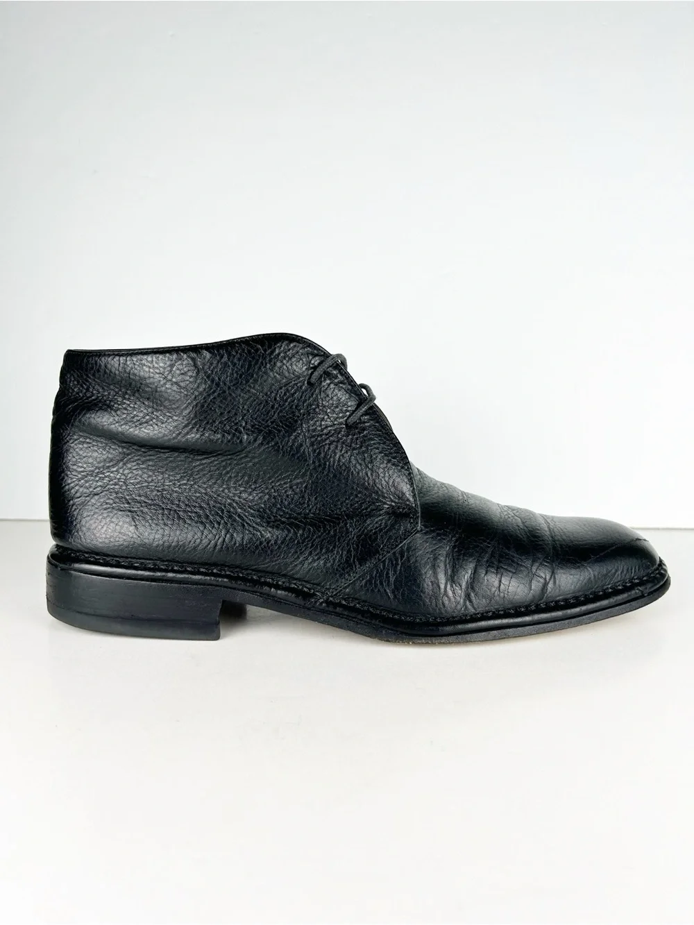 John Varvatos Portland Black Leather Chukka Ankle Boots